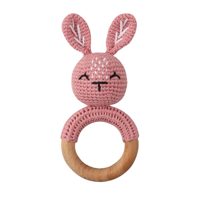 Hochet anneau Lapin rose