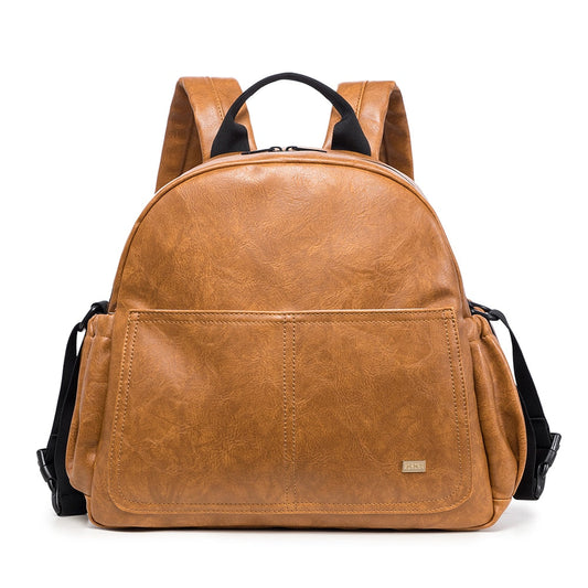 Sac à langer à dos Capucine cuir synthétique camel