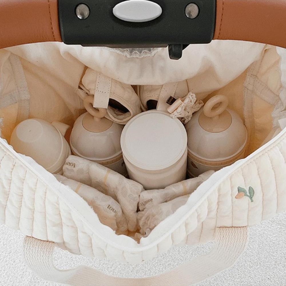 Sac à langer beige gaze de coton Douceur Ourson