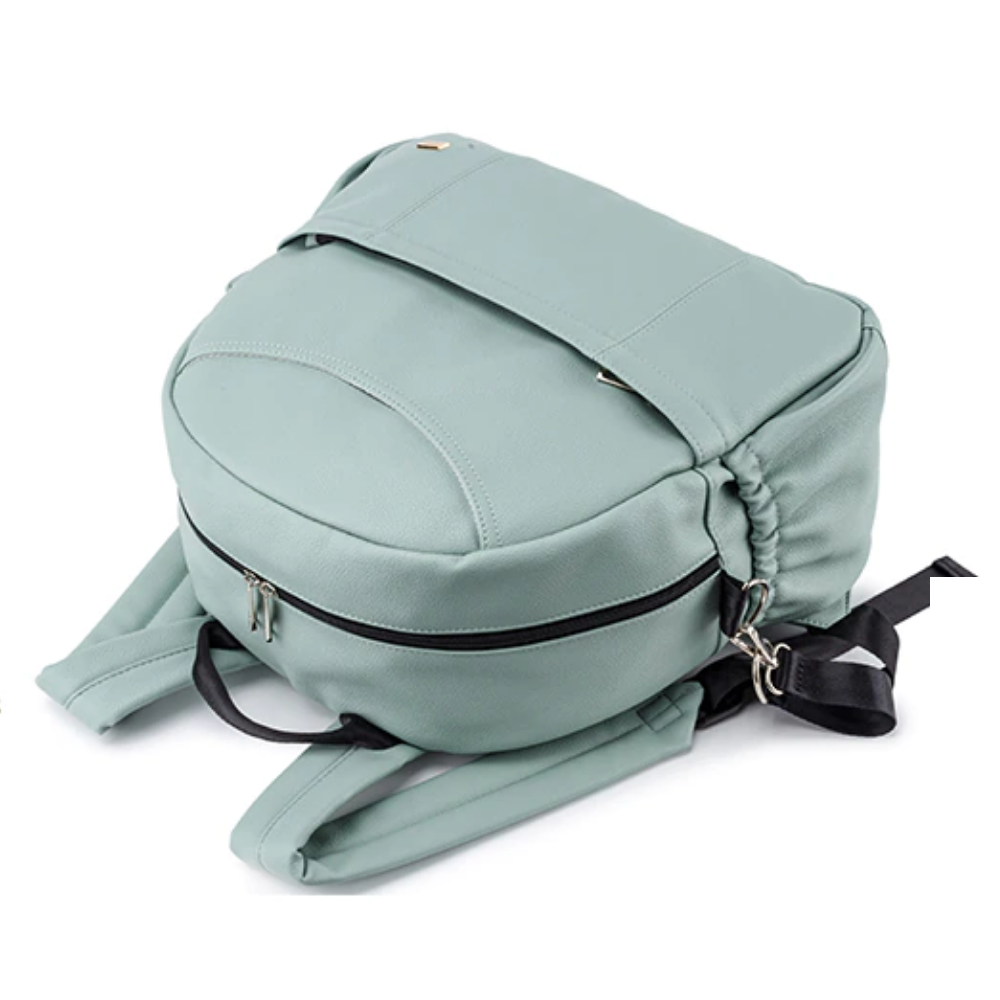 Sac à langer à dos Valentine cuir vegan bleu pastel