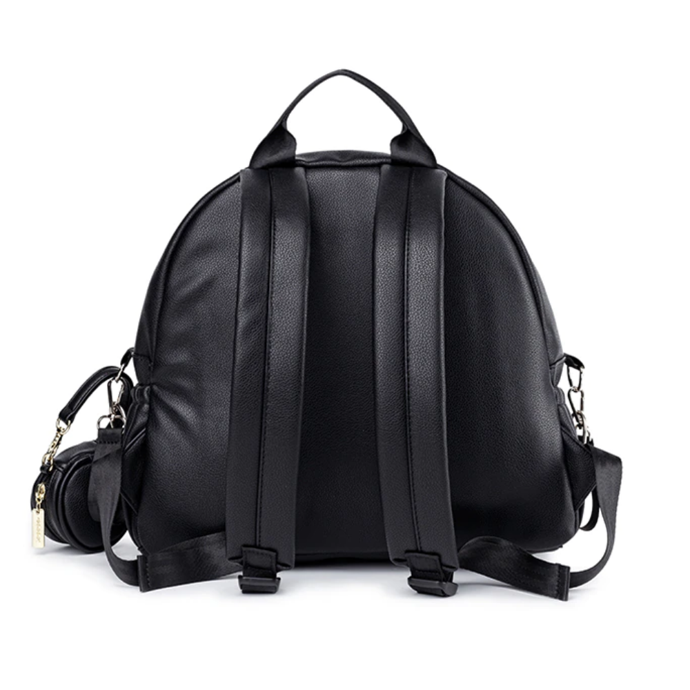 Sac à langer à dos Valentine cuir vegan noir