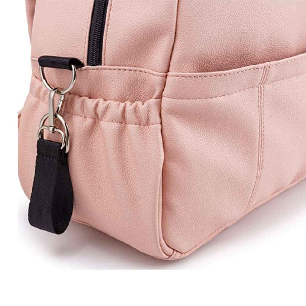 Sac à langer à dos Valentine cuir vegan rose