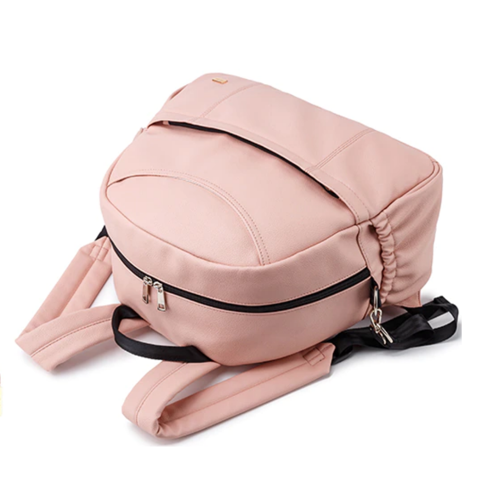 Sac à langer à dos Valentine cuir vegan rose