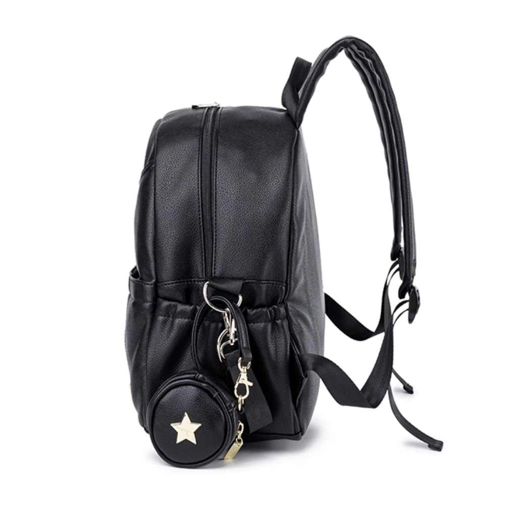 Sac à langer à dos Valentine cuir vegan noir