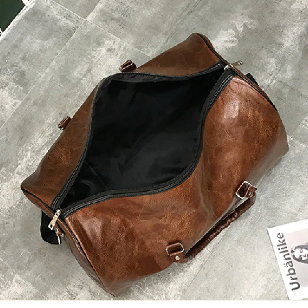 Sac à langer de voyage New York cuir vegan marron