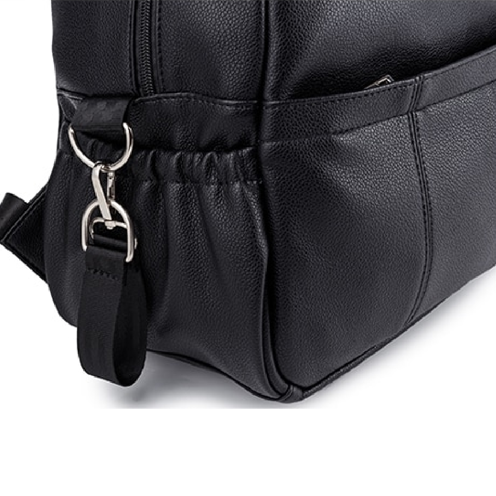 Sac à langer à dos Valentine cuir vegan noir