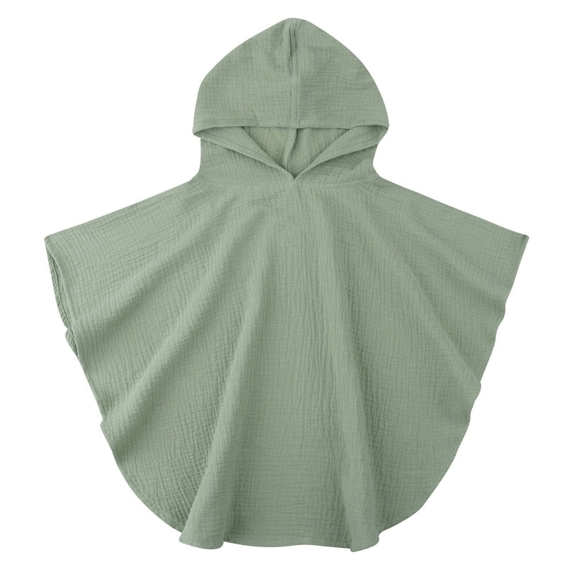 Cape de Bain en Gaz de Coton Vert