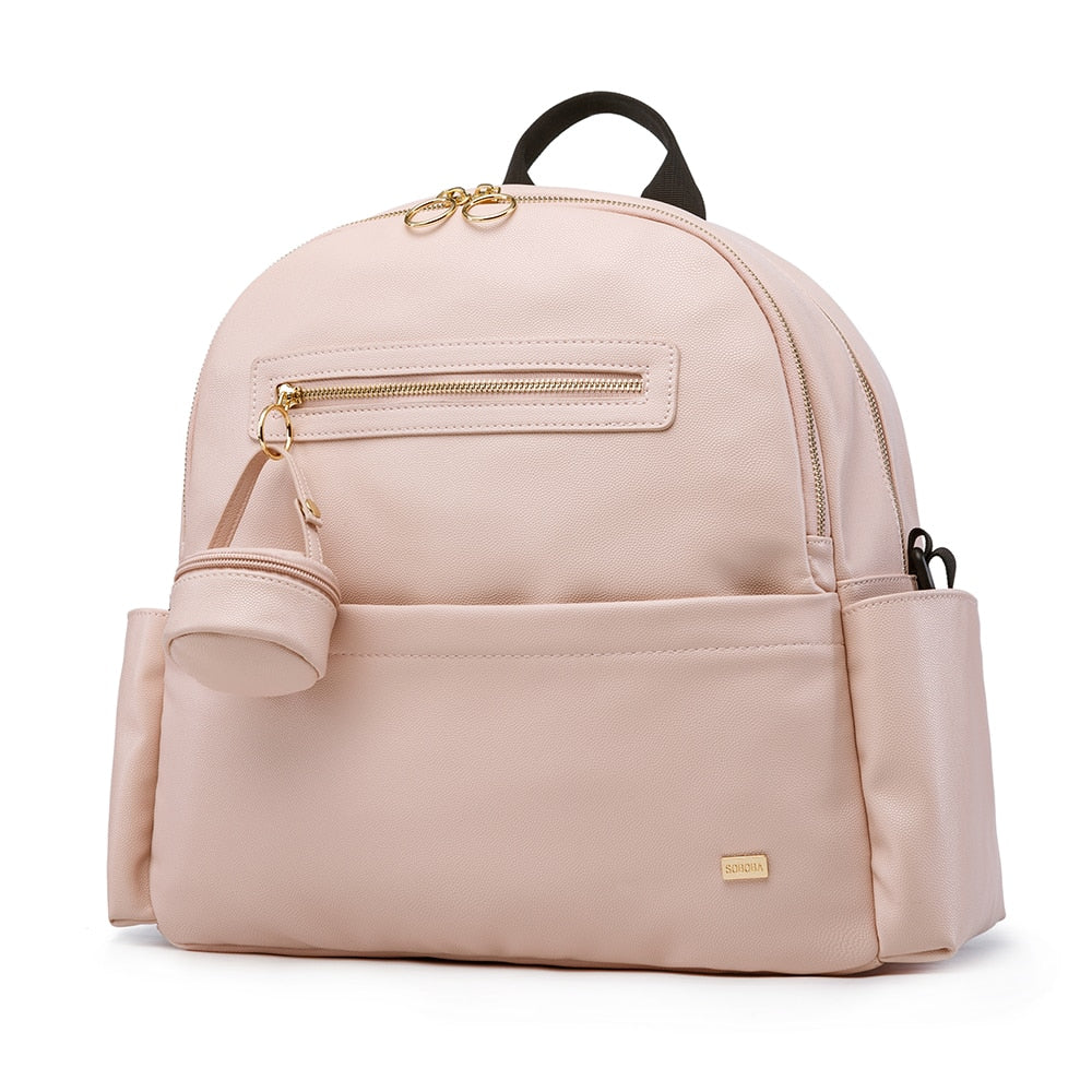 Sac à langer à dos Cuir vegan Coccinelle rose