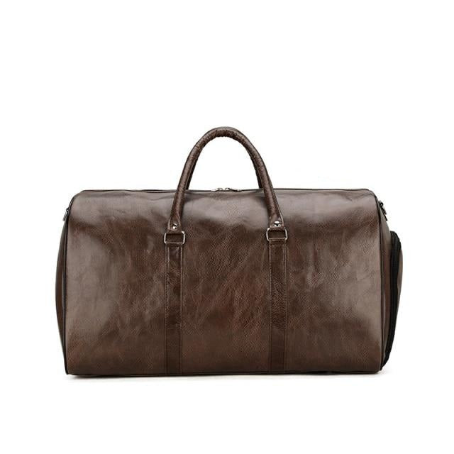 Sac à langer de voyage New York cuir vegan marron