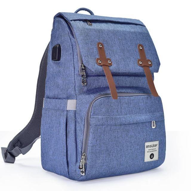 Sac à langer à dos Old School Bleu