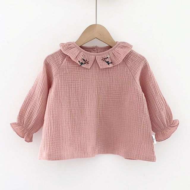 Blouse en coton Vieux rose Lily 6 Mois-8 Ans