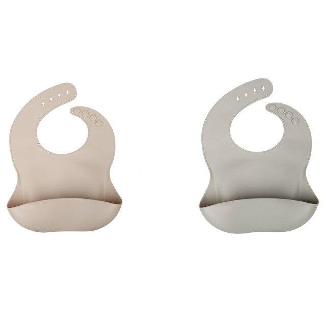 Lot de 2 bavoirs récupérateurs en silicone Emma