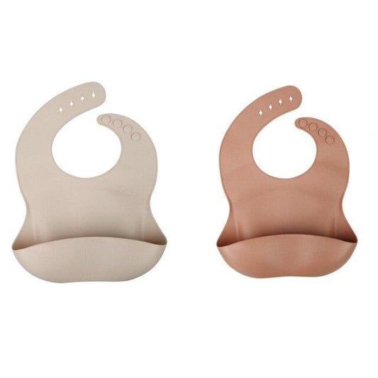 Lot de 2 bavoirs récupérateurs en silicone Gabrielle